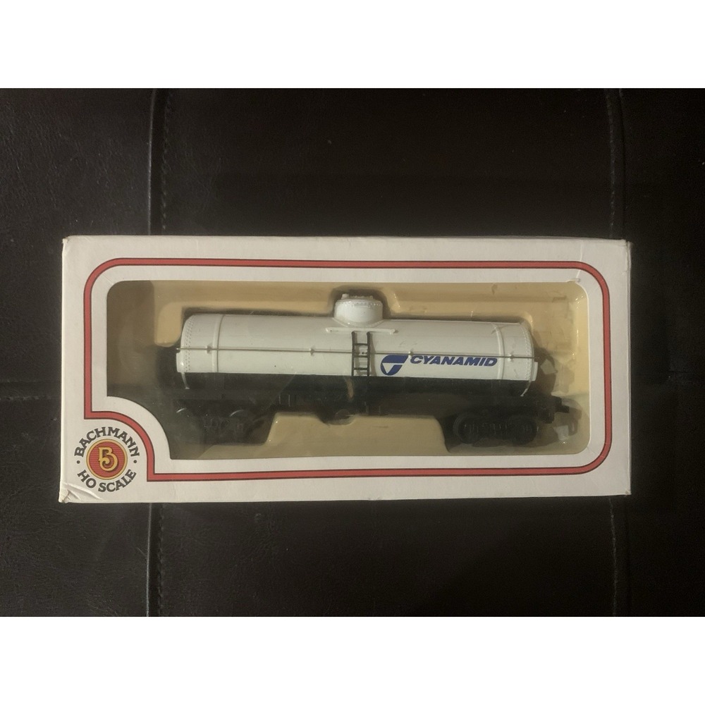 Bachmann HO Scale Cyanamid Tank White Blue Vintage in Box Electric Train Retro